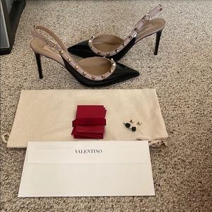 Valentino Garavani black and nude pump